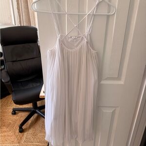BCBGeneration White Pleated Crisscross Strap Dress